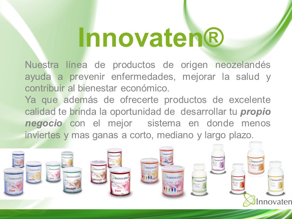 Innovaten® Nuestra línea de productos de origen neozelandés ayuda a prevenir enfermedades, mejorar la salud y contribuir al bienestar económico.