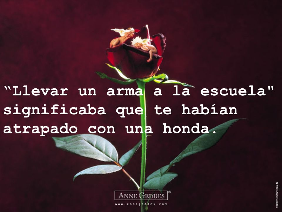 Llevar un arma a la escuela significaba que te habían atrapado con una honda.