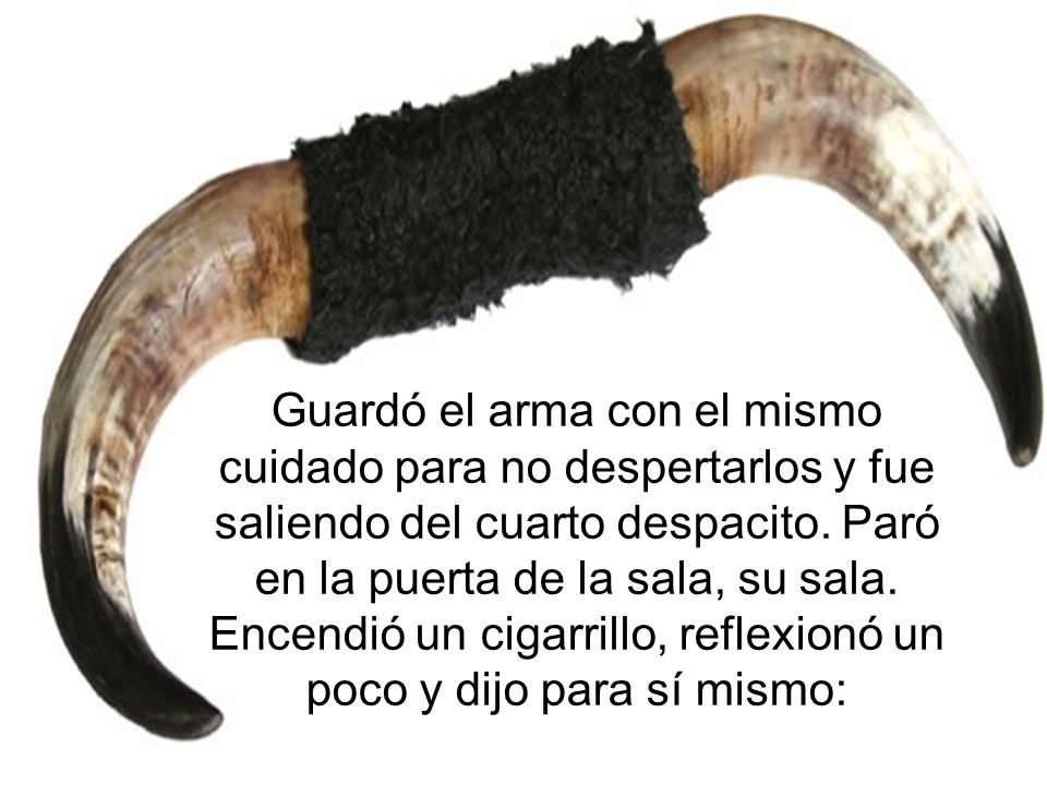 Guardó el arma con el mismo cuidado para no despertarlos y fue saliendo del cuarto despacito.