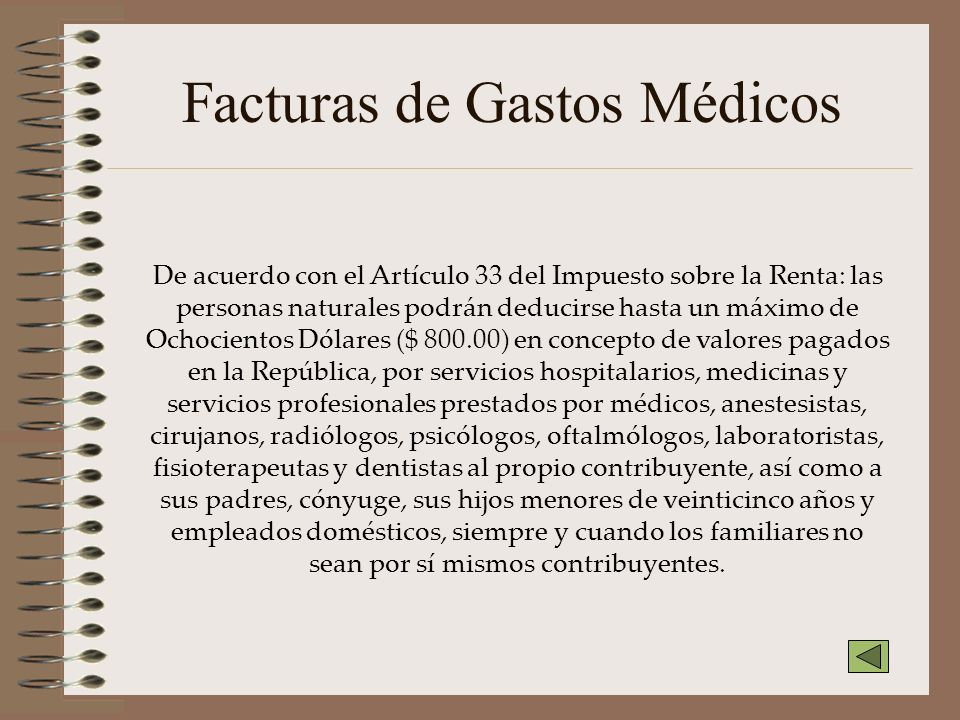 Facturas de Gastos Médicos