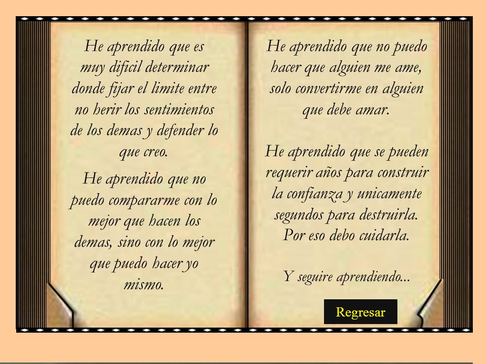 He aprendido que es muy dificil determinar donde fijar el limite entre no herir los sentimientos de los demas y defender lo que creo.