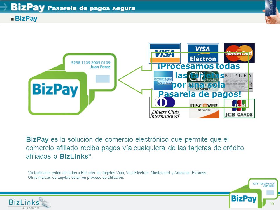 ¡Procesamos todas las tarjetas por una sola Pasarela de pagos!