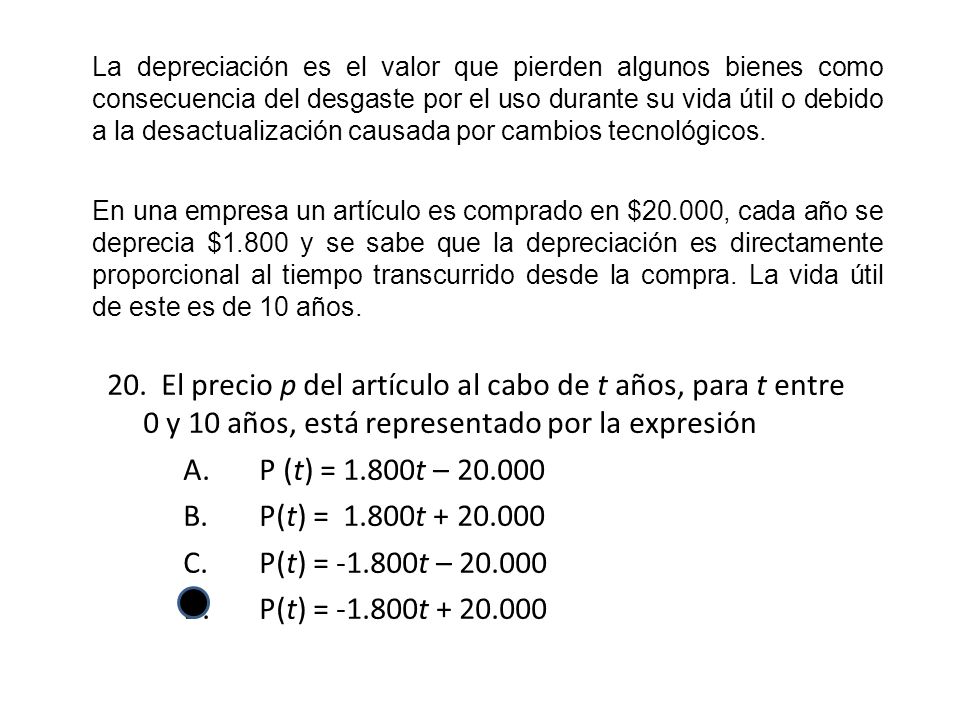 La depreciación es el valor que pierden algunos bienes como consecuencia del desgaste por el uso durante su vida útil o debido a la desactualización causada por cambios tecnológicos.