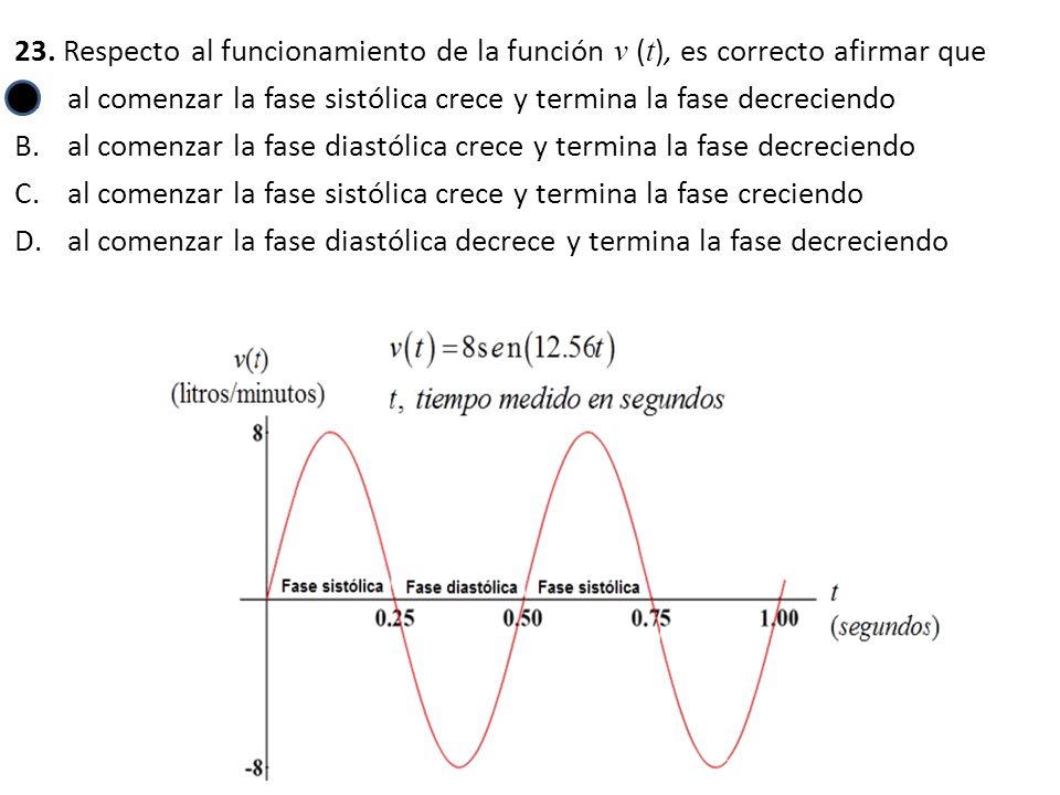 23. Respecto al funcionamiento de la función v (t), es correcto afirmar que