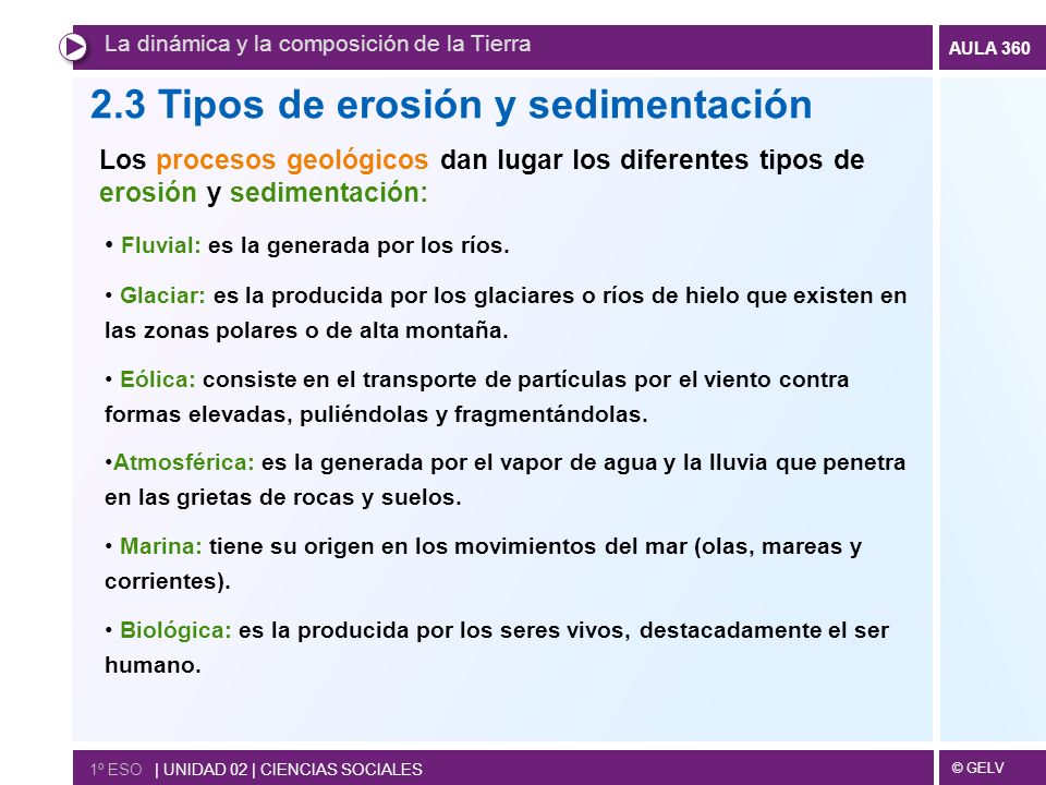 2.3 Tipos de erosión y sedimentación