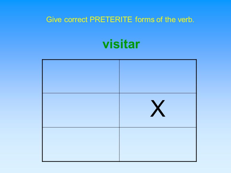 Give correct PRETERITE forms of the verb.
