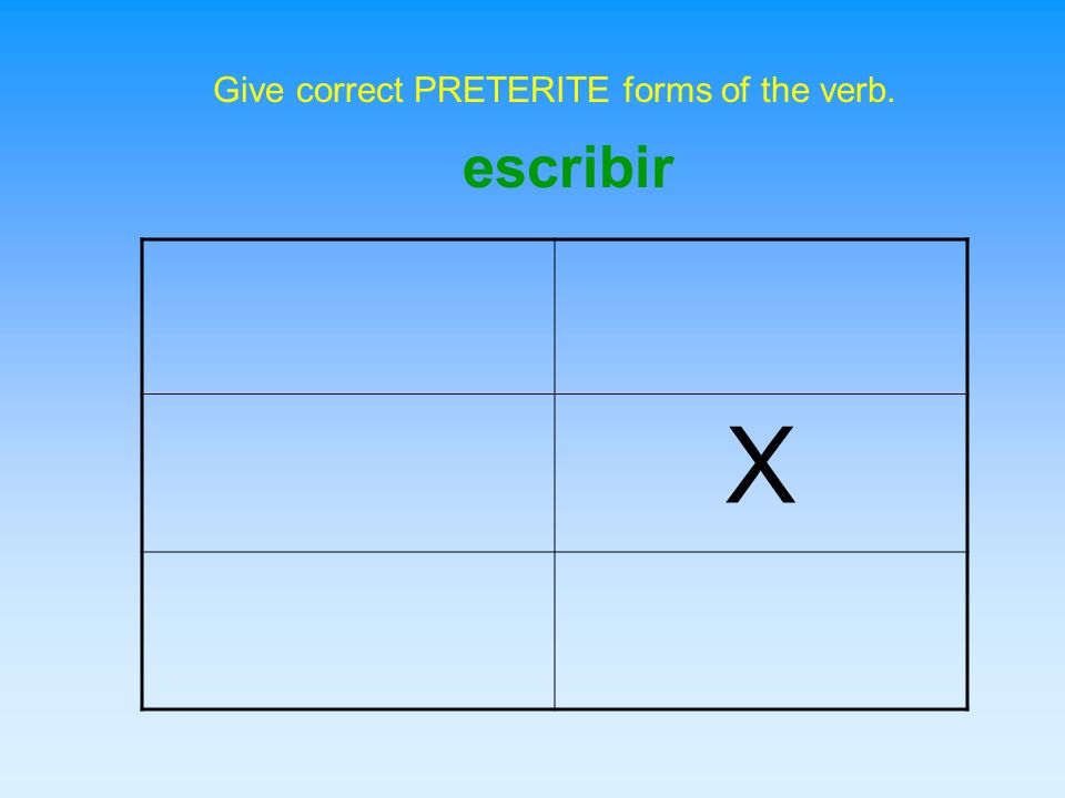 Give correct PRETERITE forms of the verb.