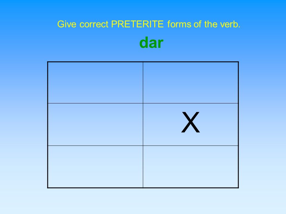 Give correct PRETERITE forms of the verb.