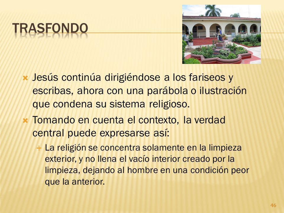 3/29/2017 Trasfondo. Jesús continúa dirigiéndose a los fariseos y escribas, ahora con una parábola o ilustración que condena su sistema religioso.