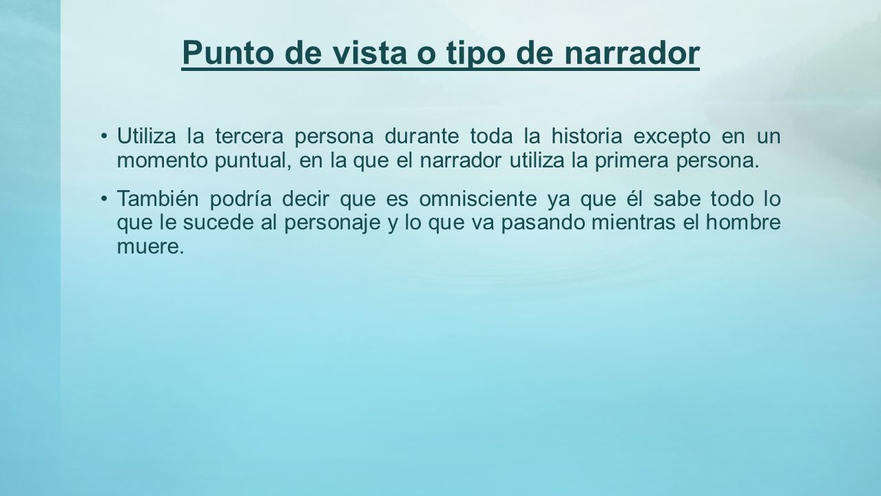 Punto de vista o tipo de narrador