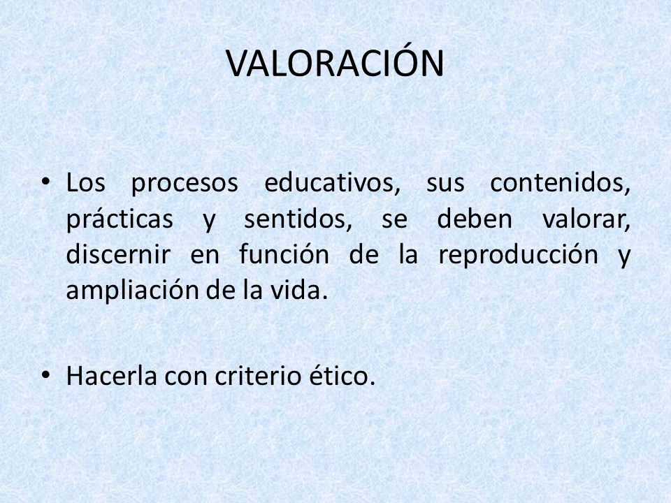 VALORACIÓN