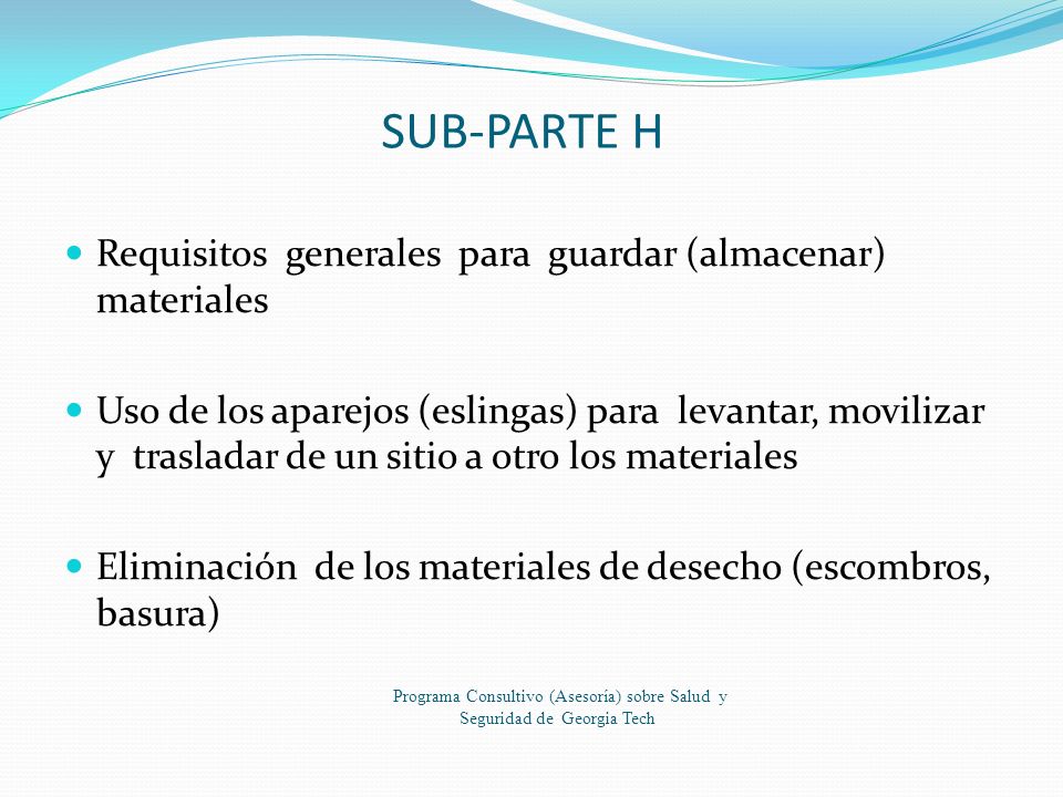 Programa Consultivo (Asesoría) sobre Salud y Seguridad de Georgia Tech