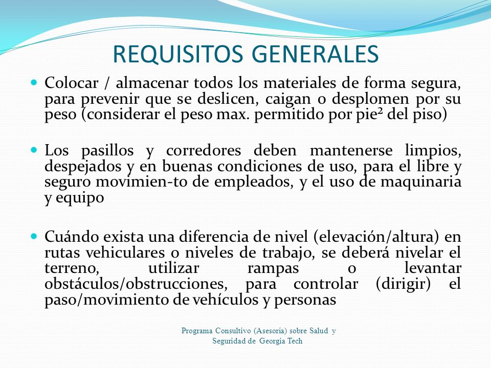Programa Consultivo (Asesoría) sobre Salud y Seguridad de Georgia Tech