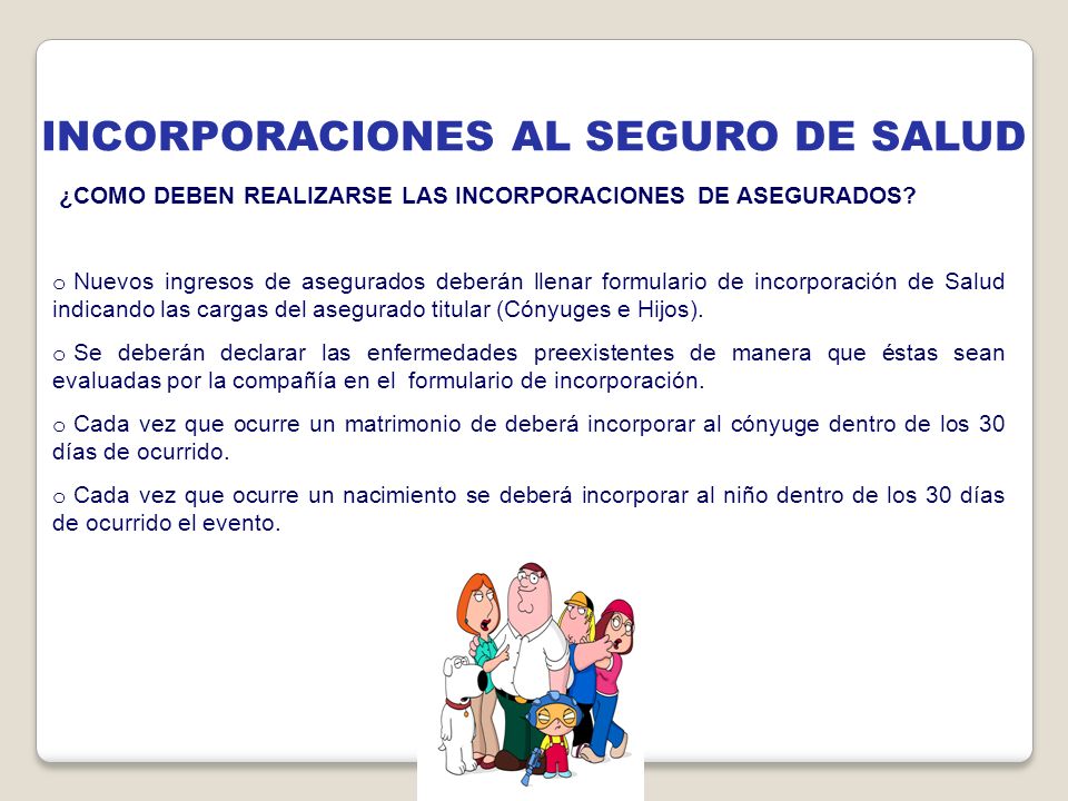 INCORPORACIONES AL SEGURO DE SALUD