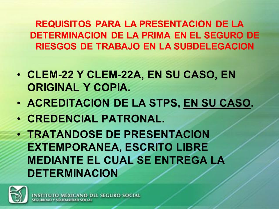 CLEM-22 Y CLEM-22A, EN SU CASO, EN ORIGINAL Y COPIA.