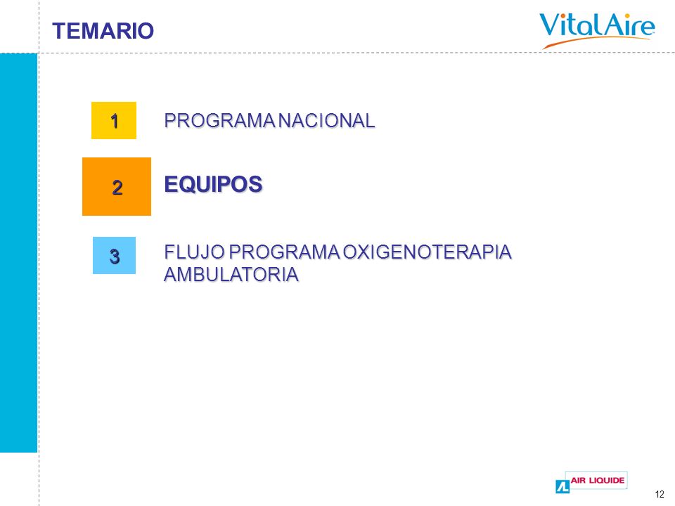 TEMARIO EQUIPOS 1 PROGRAMA NACIONAL 2 FLUJO PROGRAMA OXIGENOTERAPIA 3