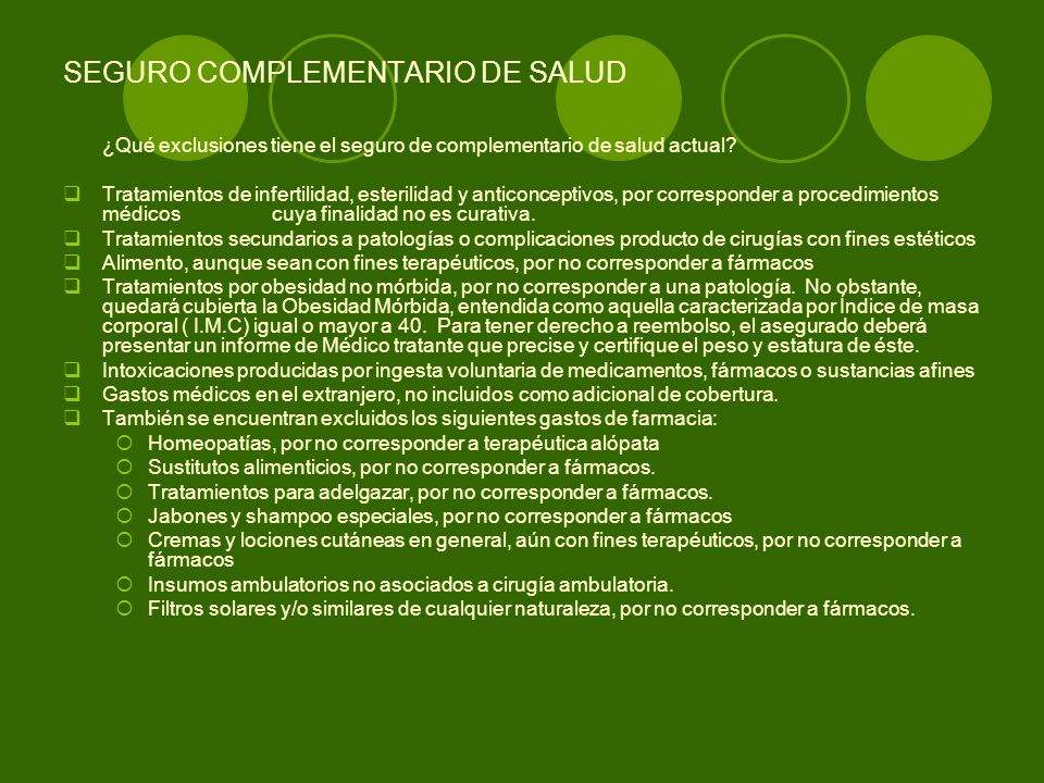 SEGURO COMPLEMENTARIO DE SALUD