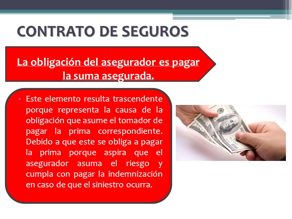 La obligación del asegurador es pagar la suma asegurada.