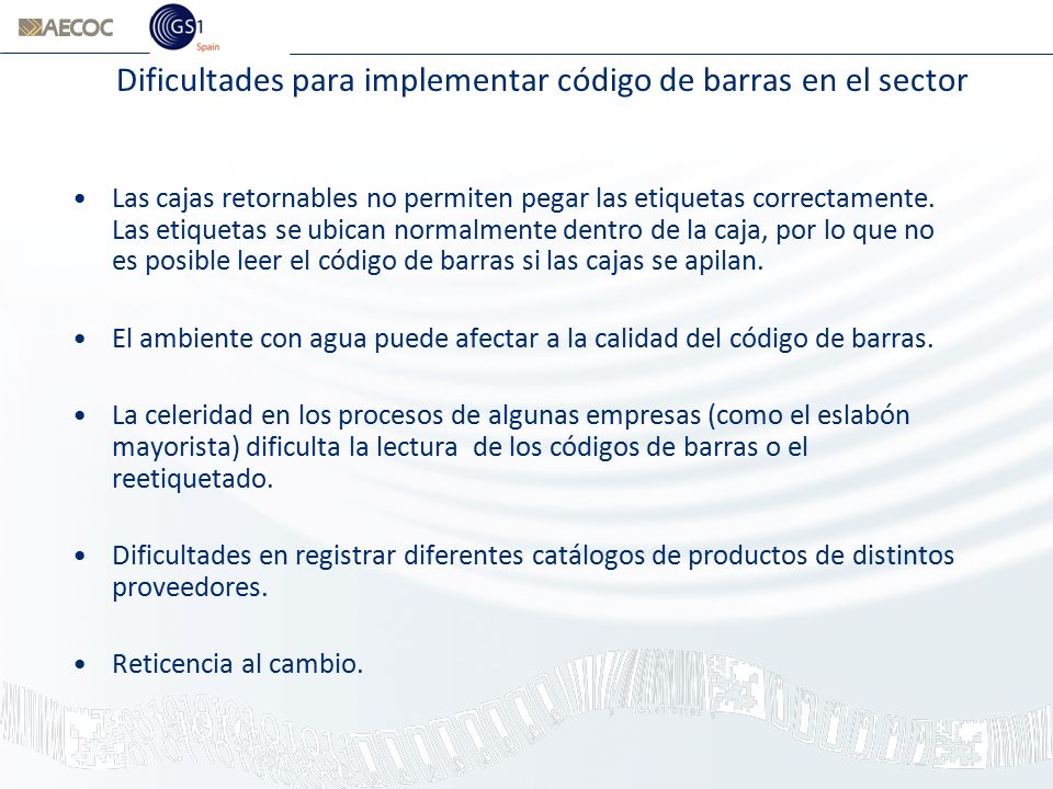 Dificultades para implementar código de barras en el sector