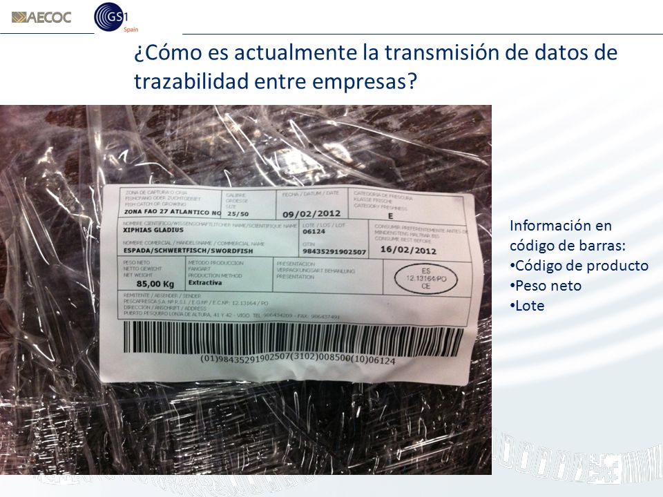¿Cómo es actualmente la transmisión de datos de trazabilidad entre empresas
