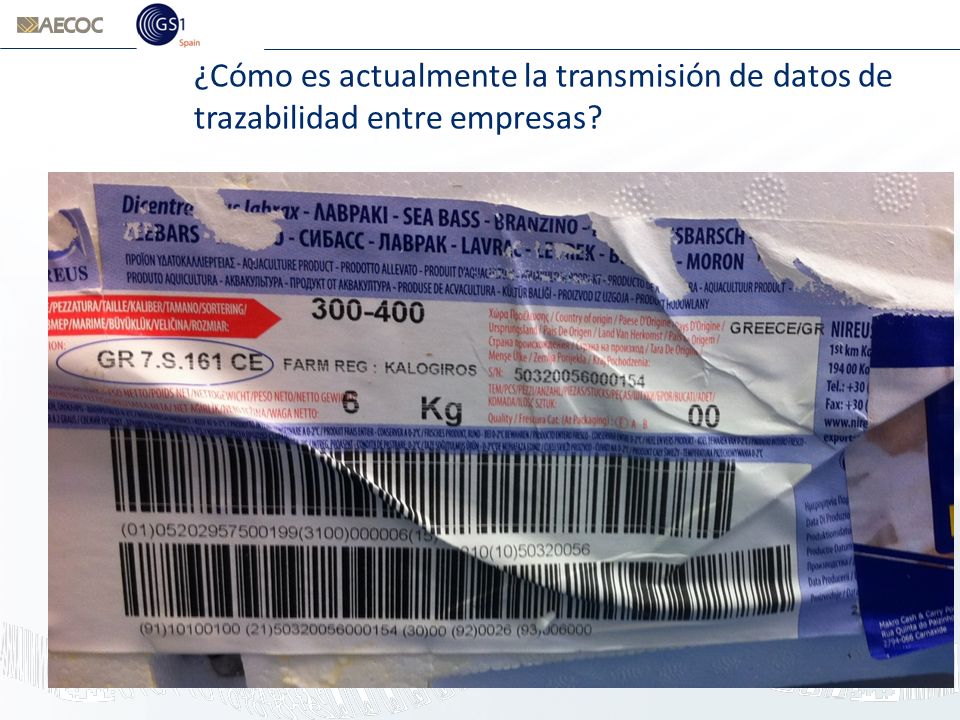 ¿Cómo es actualmente la transmisión de datos de trazabilidad entre empresas