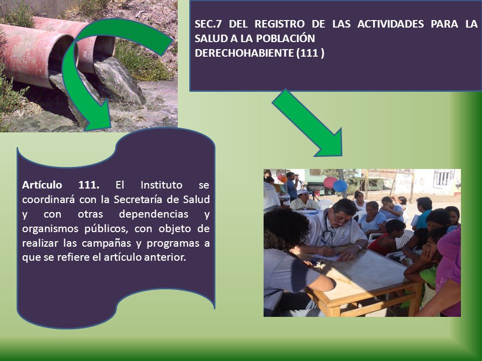 SEC.7 DEL REGISTRO DE LAS ACTIVIDADES PARA LA SALUD A LA POBLACIÓN