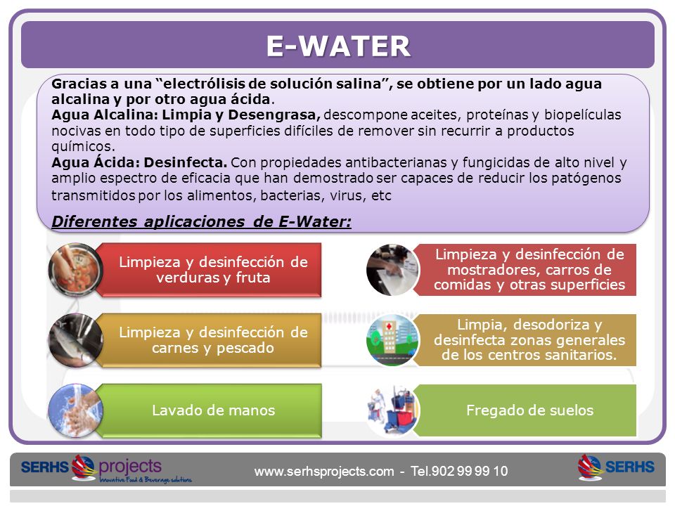 E-WATER Diferentes aplicaciones de E-Water: