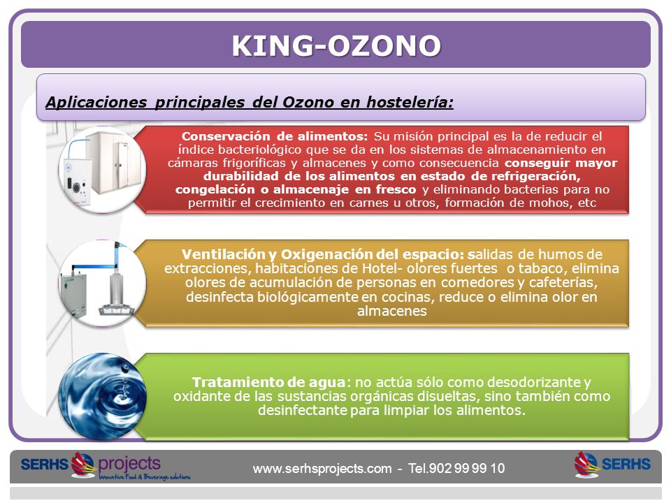 KING-OZONO Aplicaciones principales del Ozono en hostelería: