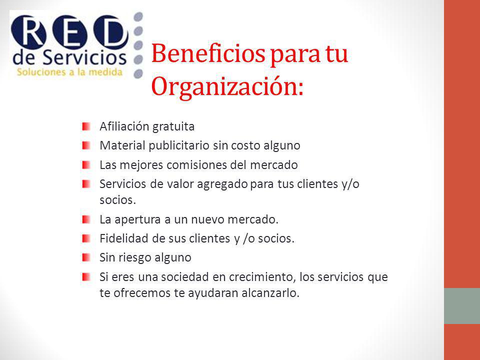 Beneficios para tu Organización: