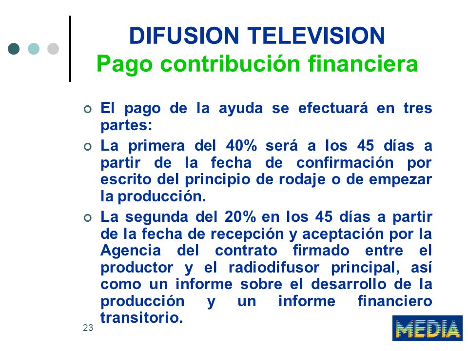 DIFUSION TELEVISION Pago contribución financiera