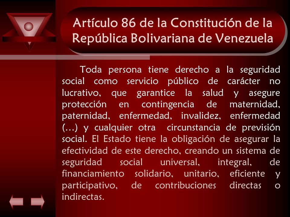 Artículo 86 de la Constitución de la República Bolivariana de Venezuela