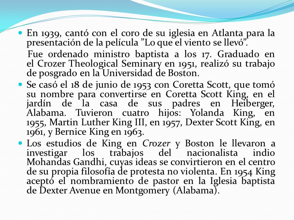 En 1939, cantó con el coro de su iglesia en Atlanta para la presentación de la película Lo que el viento se llevó .