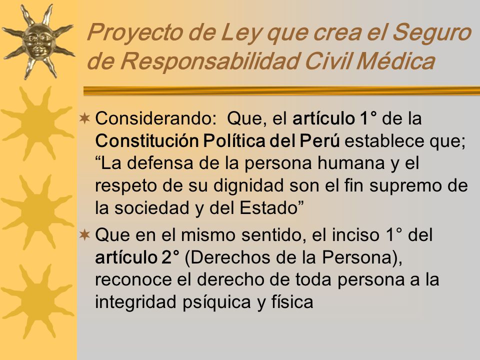 Proyecto de Ley que crea el Seguro de Responsabilidad Civil Médica