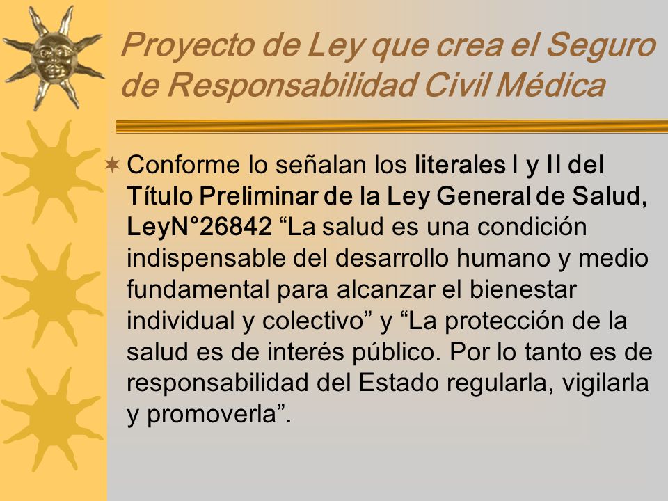 Proyecto de Ley que crea el Seguro de Responsabilidad Civil Médica