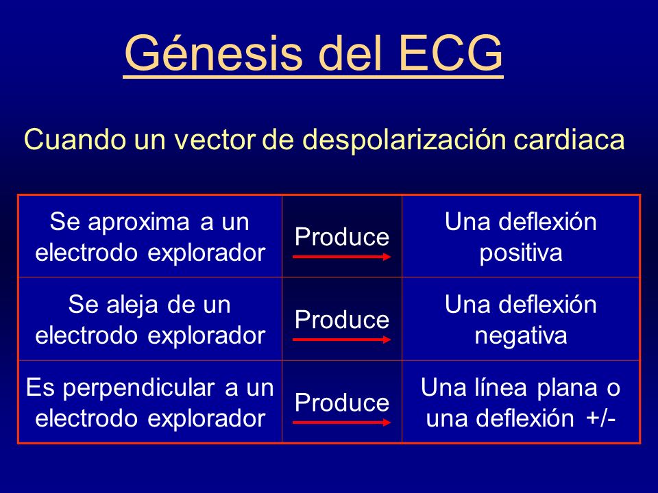 Génesis del ECG Cuando un vector de despolarización cardiaca
