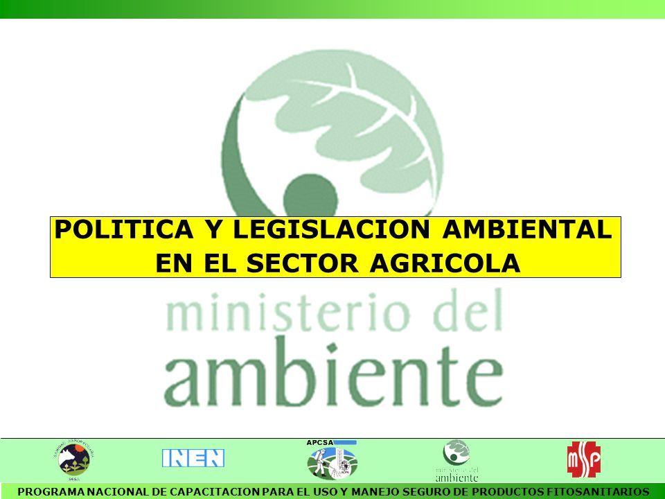 POLITICA Y LEGISLACION AMBIENTAL