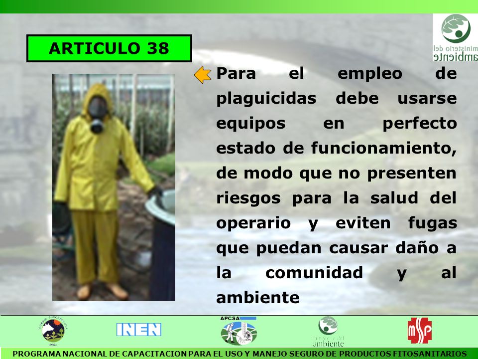 PROGRAMA NACIONAL DE CAPACITACION PARA EL USO Y MANEJO SEGURO DE PRODUCTOS FITOSANITARIOS