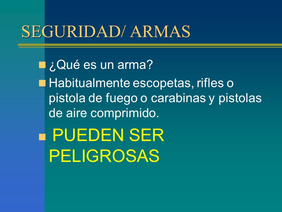 SEGURIDAD/ ARMAS ¿Qué es un arma