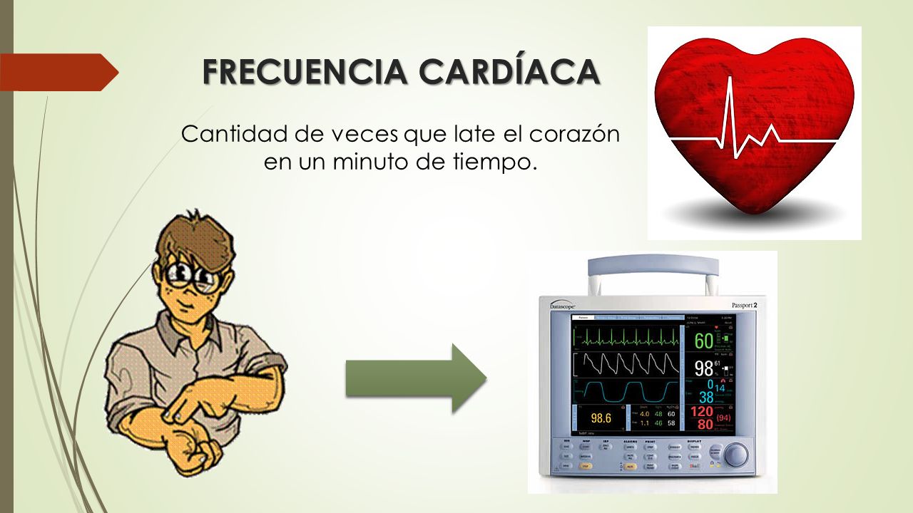Cantidad de veces que late el corazón en un minuto de tiempo.