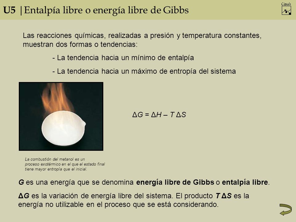 U5 |Entalpía libre o energía libre de Gibbs