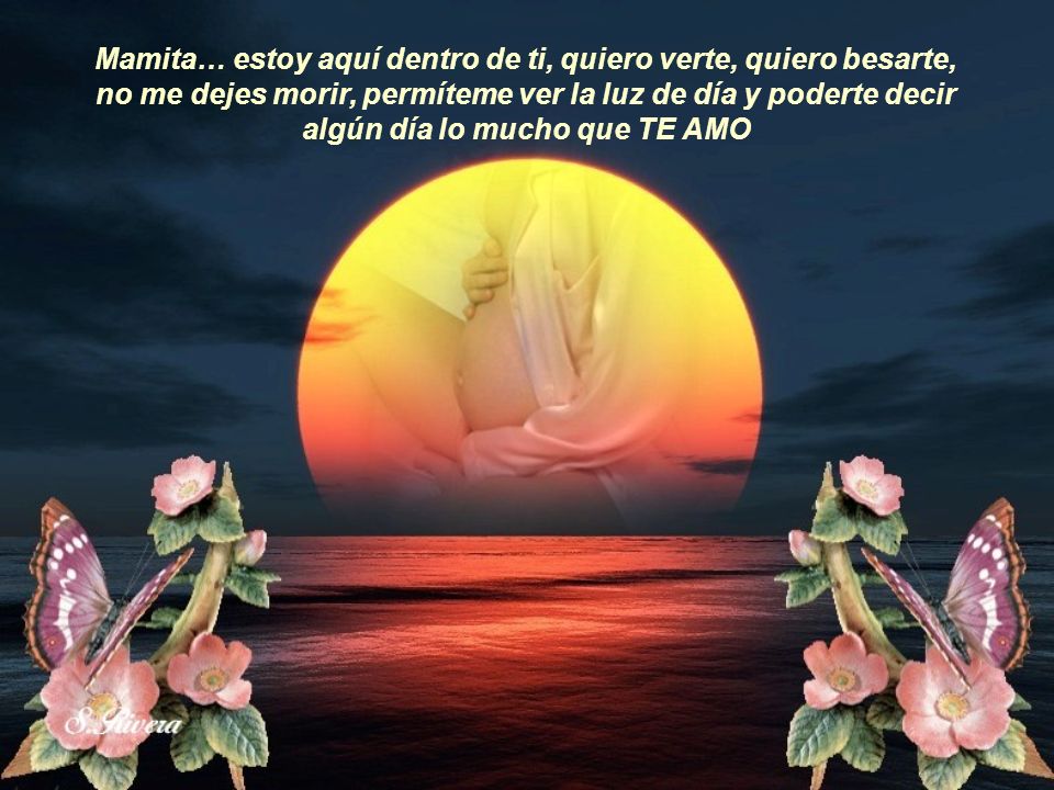 Mamita… estoy aquí dentro de ti, quiero verte, quiero besarte,