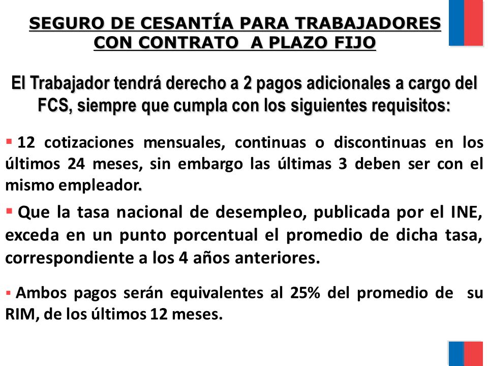 SEGURO DE CESANTÍA PARA TRABAJADORES CON CONTRATO A PLAZO FIJO