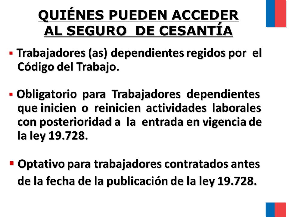 QUIÉNES PUEDEN ACCEDER AL SEGURO DE CESANTÍA