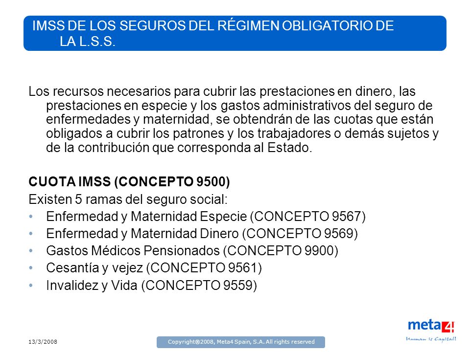 IMSS DE LOS SEGUROS DEL RÉGIMEN OBLIGATORIO DE LA L.S.S.