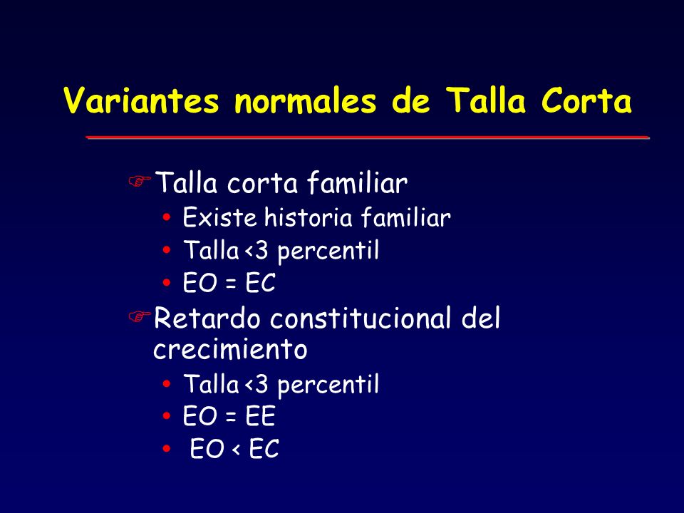 Variantes normales de Talla Corta