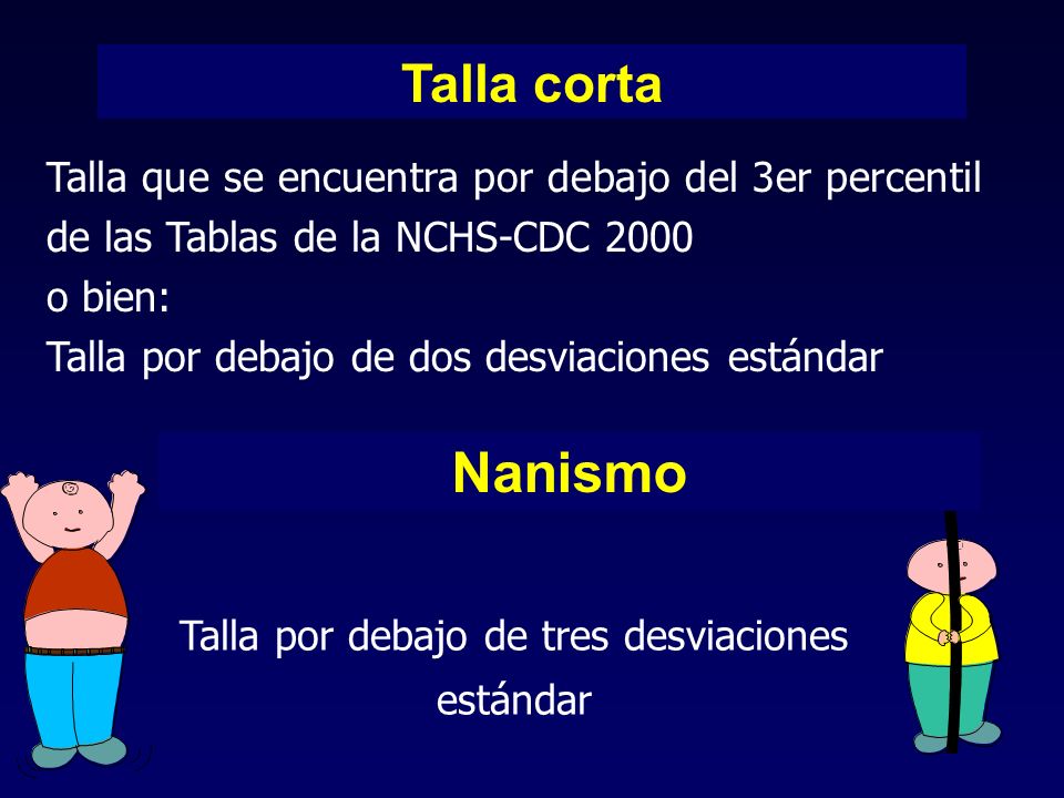 Talla por debajo de tres desviaciones estándar