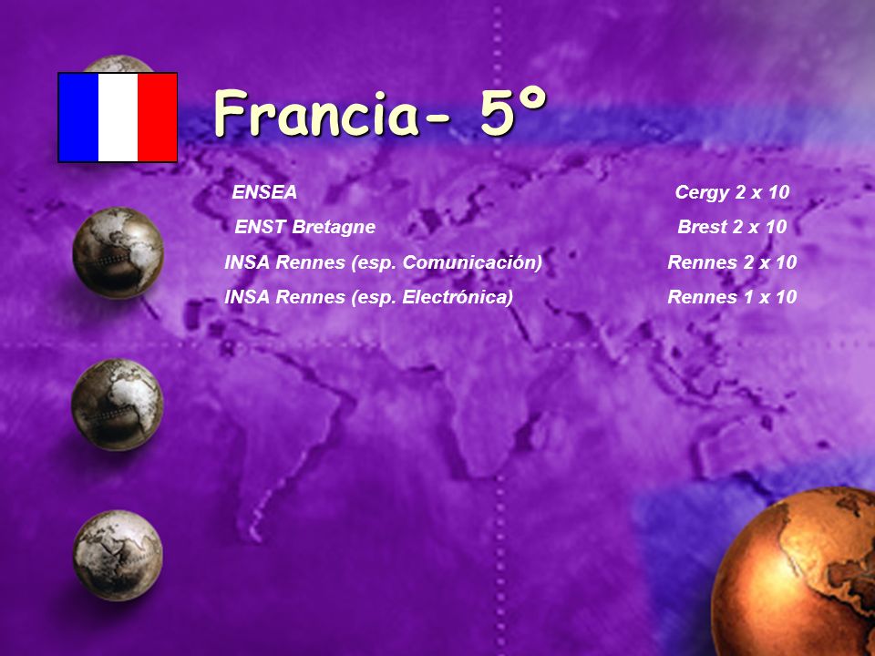 Francia- 5º ENSEA Cergy 2 x 10 ENST Bretagne Brest 2 x 10