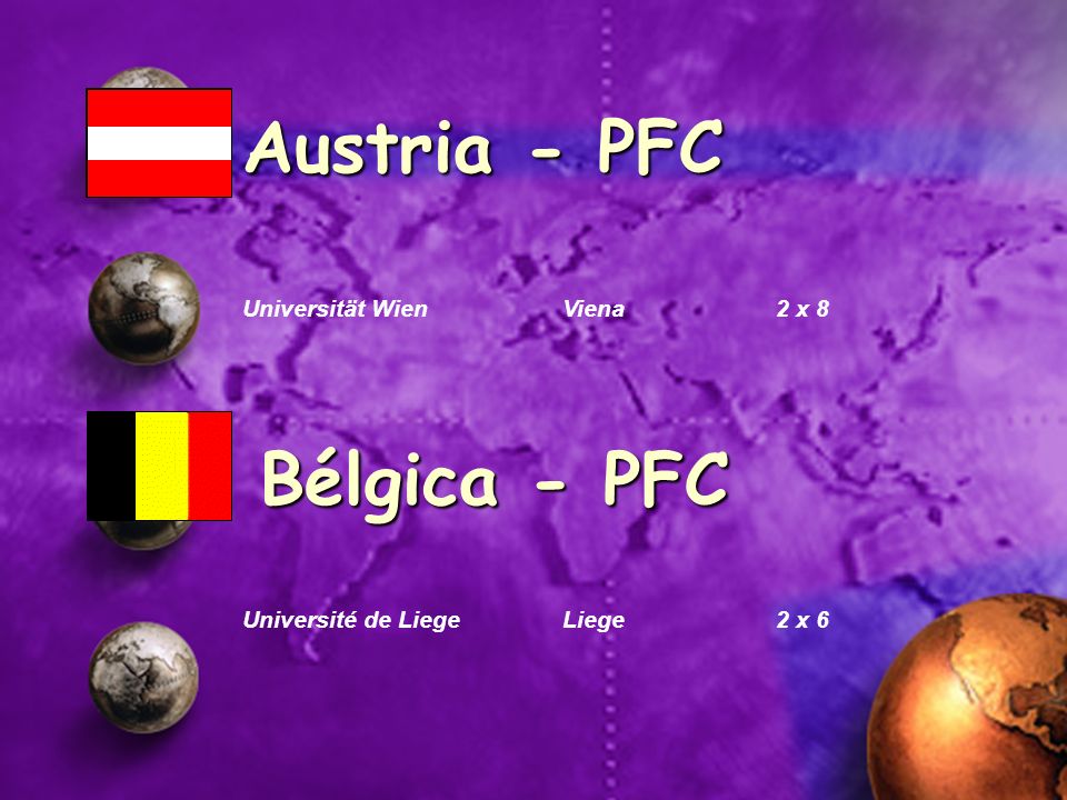 Austria - PFC Bélgica - PFC Universität Wien Viena 2 x 8