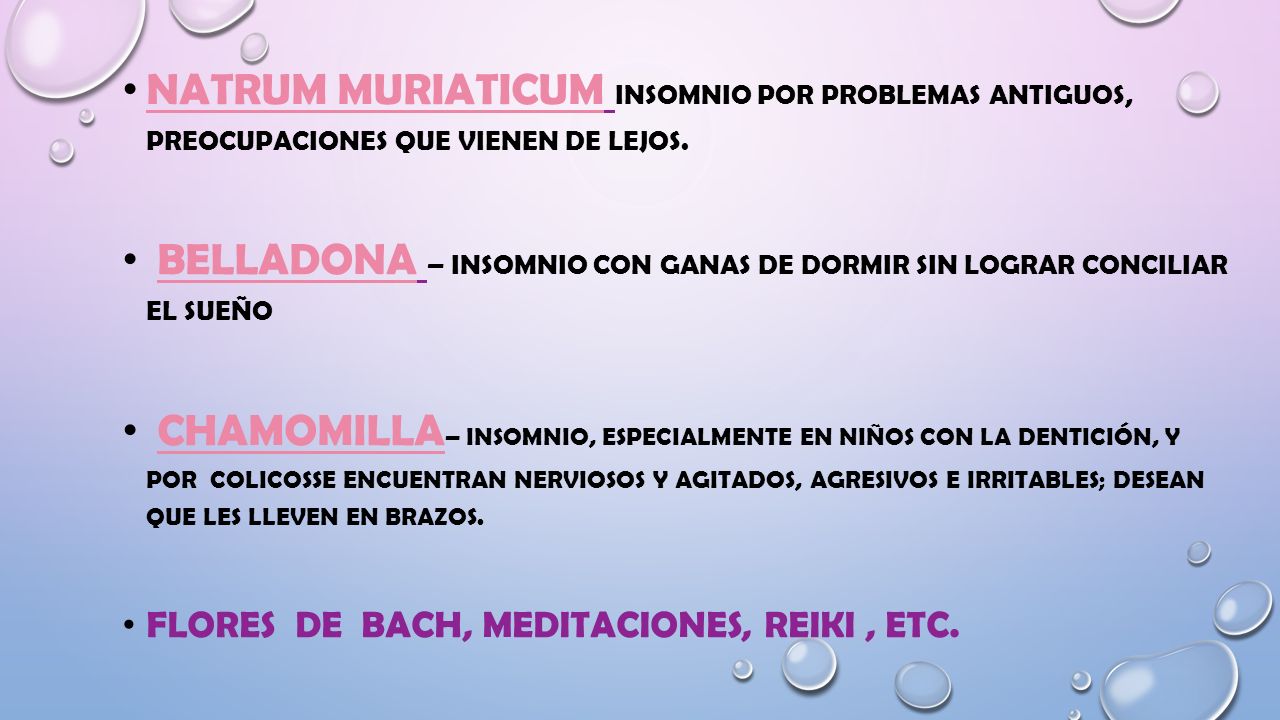 Belladona – Insomnio con ganas de dormir sin lograr conciliar el sueño