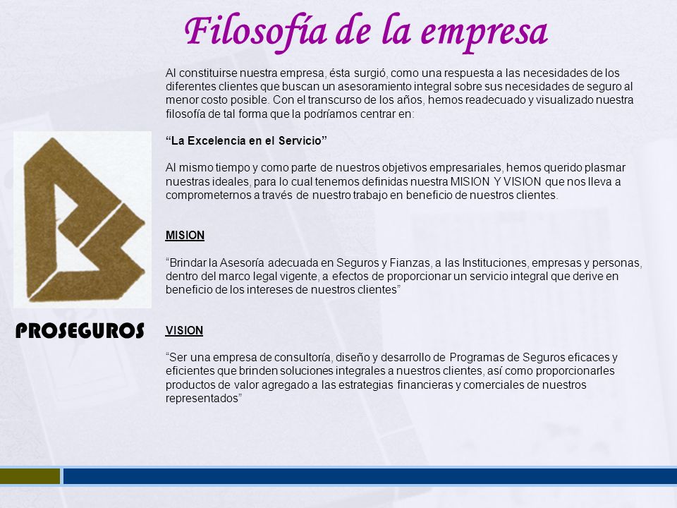 Filosofía de la empresa